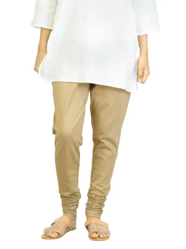 W Women Solid Beige Leggings