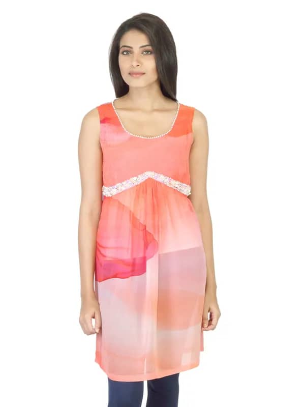 Satya Paul Women Orange Printed Tunic