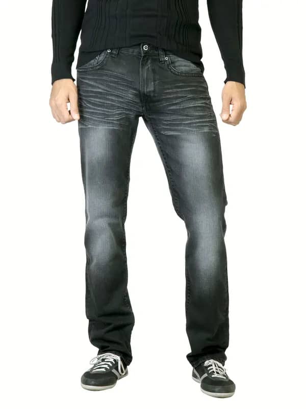 Deni Yo Men Black Washed Slim Fit Jeans