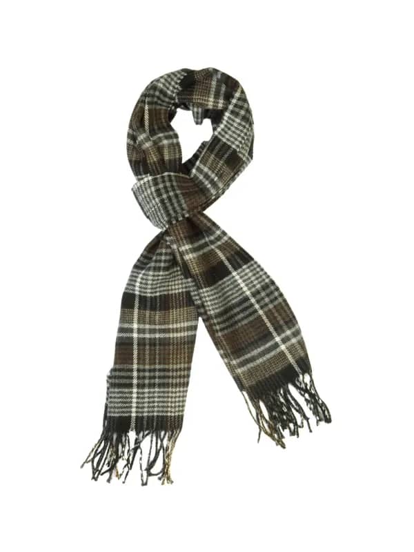Lino Perros Men Grey Check Scarf