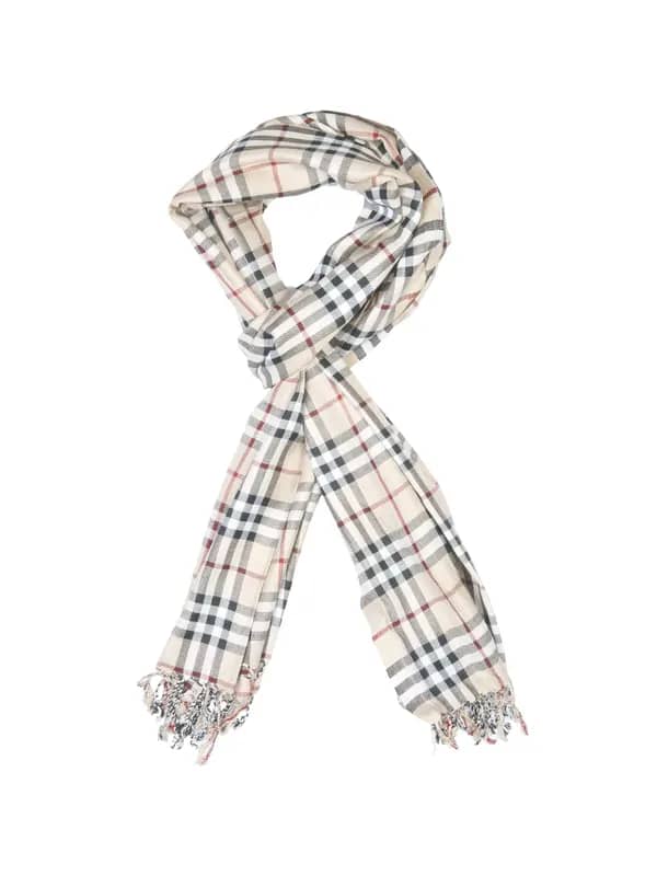Lino Perros Men Beige Check Scarf