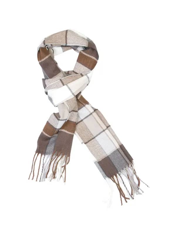 Lino Perros Men Brown Check Scarf