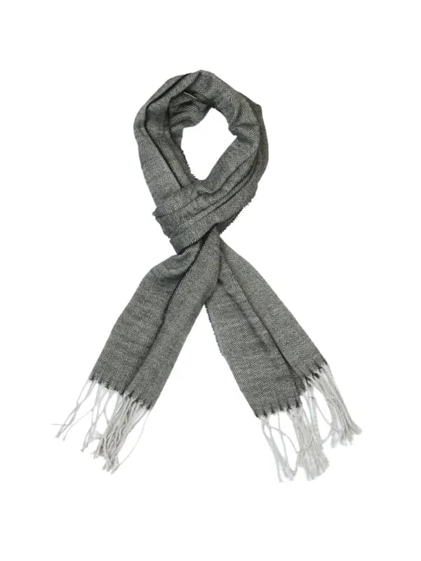 Lino Perros Men Grey Striped Scarf