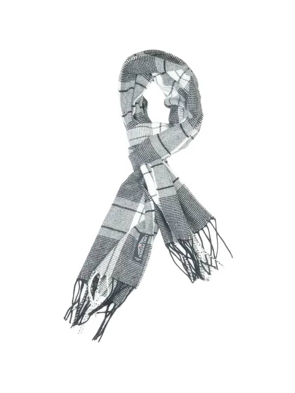 Lino Perros Men Black Check Scarf