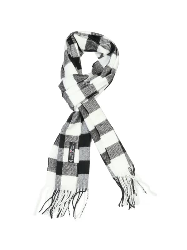 Lino Perros Men Black Check Scarf