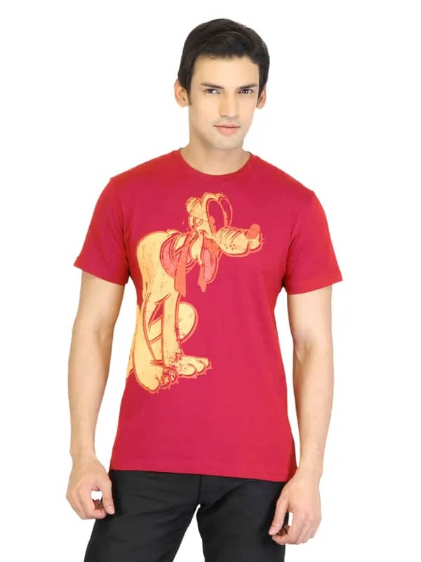 Disney Men Maroon Printed T-shirt