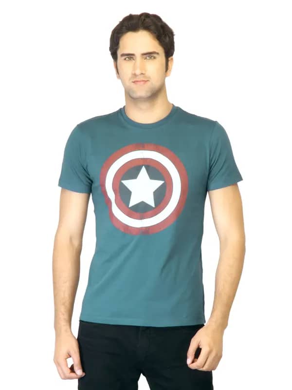 Marvel Men Blue Printed T-shirt