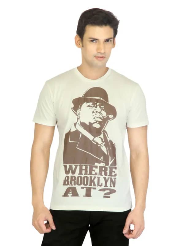 Music Men Off White Printed T-shirt