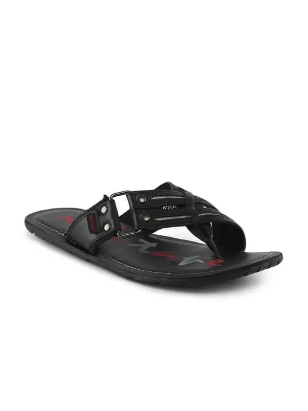 Red Tape Men Black Casual Sandals