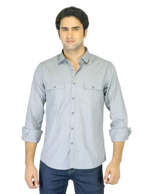 Provogue Men Grey Shirt