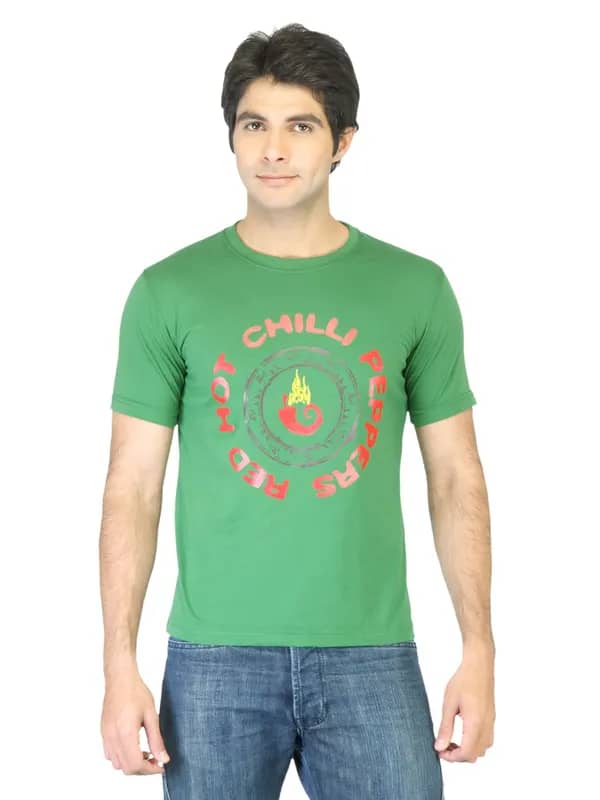 Peter England Men Green Printed T-shirt