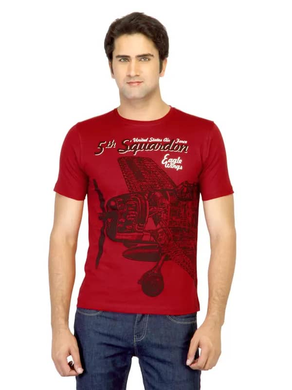 Locomotive Men Printed Red T-shirt