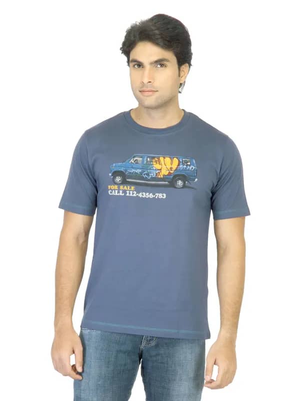Locomotive Men Printed Blue T-shirt