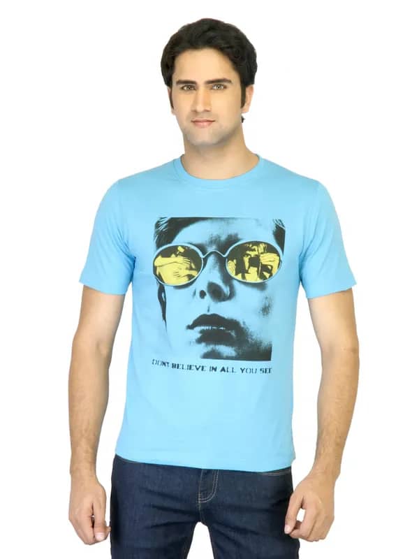 Locomotive Men Printed Blue T-shirt