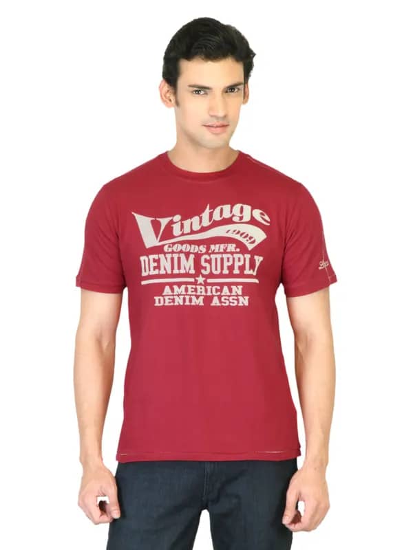 Locomotive Men Red Printed T-shirt