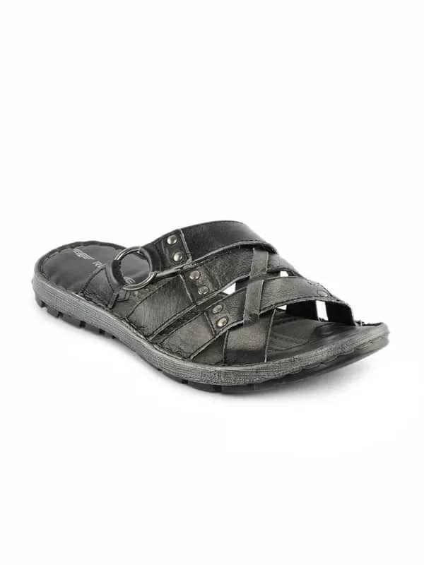 Red Tape Men Black Sandals