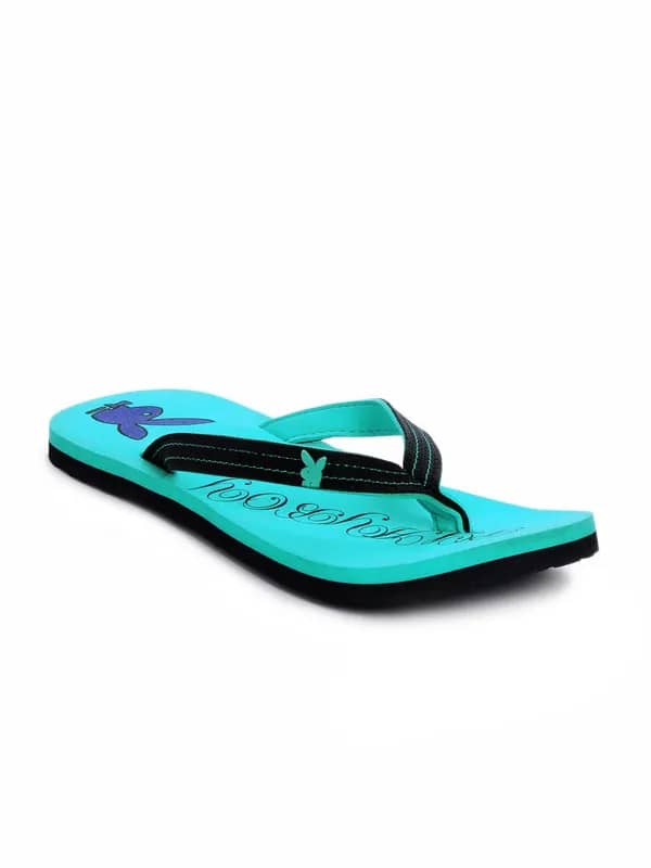 Playboy Men Turquoise Blue Casual Flip Flops