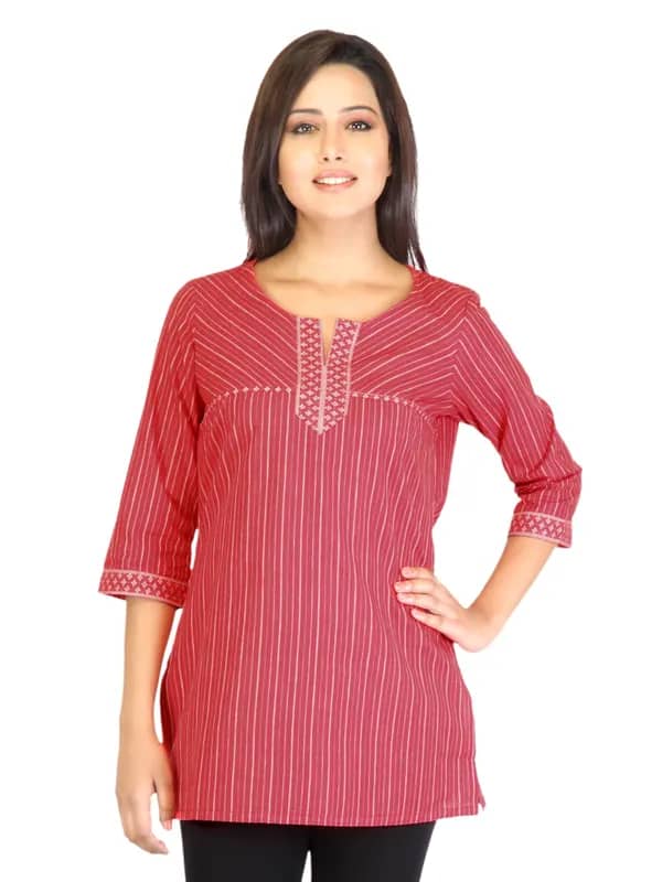 Aurelia Women Red Striped Kurti