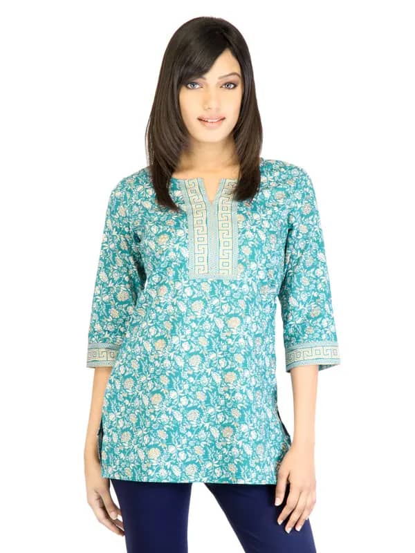 Aurelia Women Blue Printed Kurti