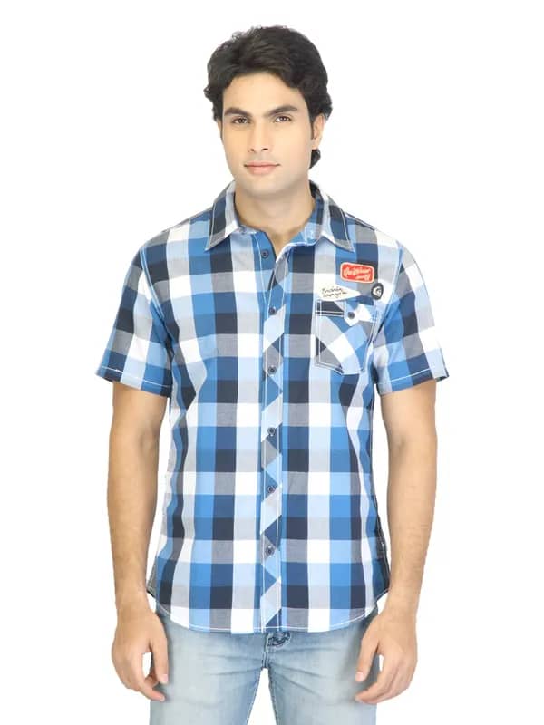 Quiksilver Men Blue Check Shirt