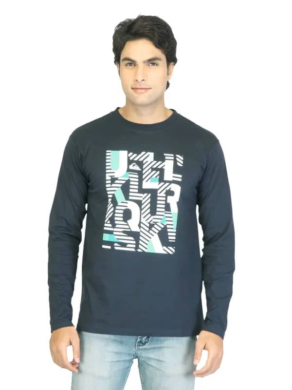 Quiksilver Men Navy Blue Basic T-shirt