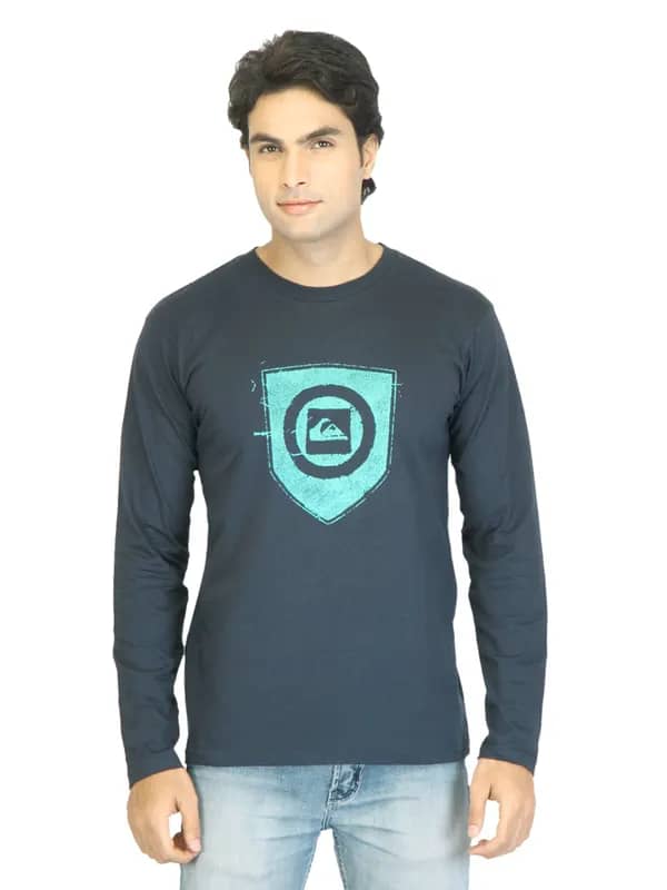 Quiksilver Men Basic Navy Blue T-shirt