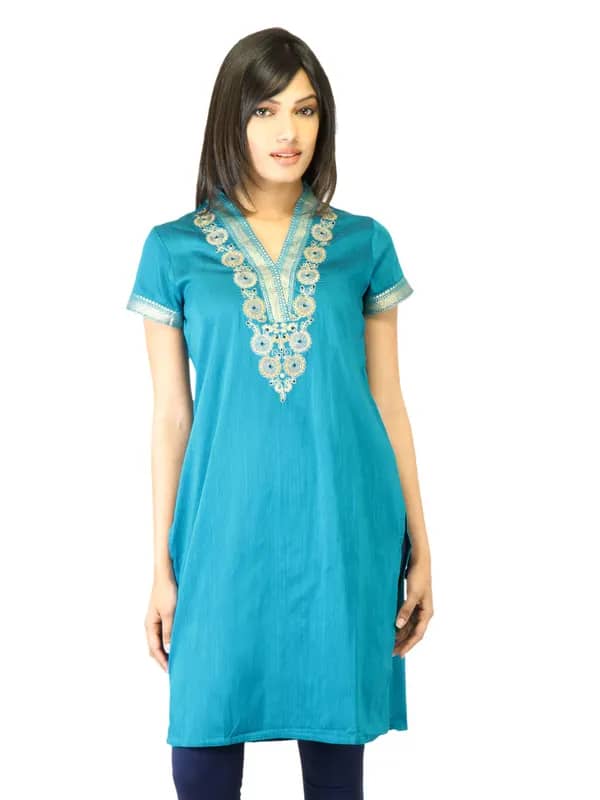 Folklore Women Blue Kurta