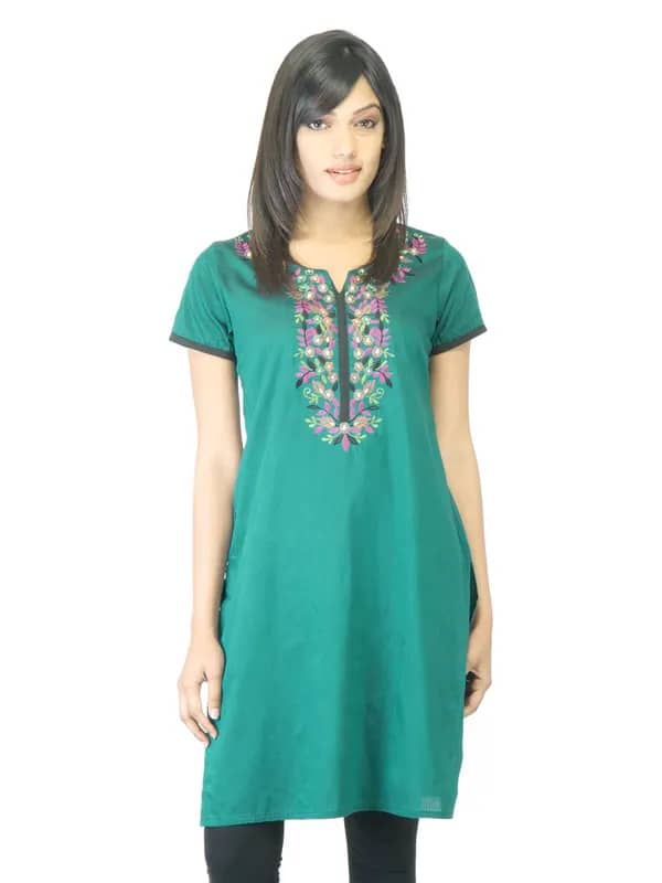 Folklore Women Green Kurta
