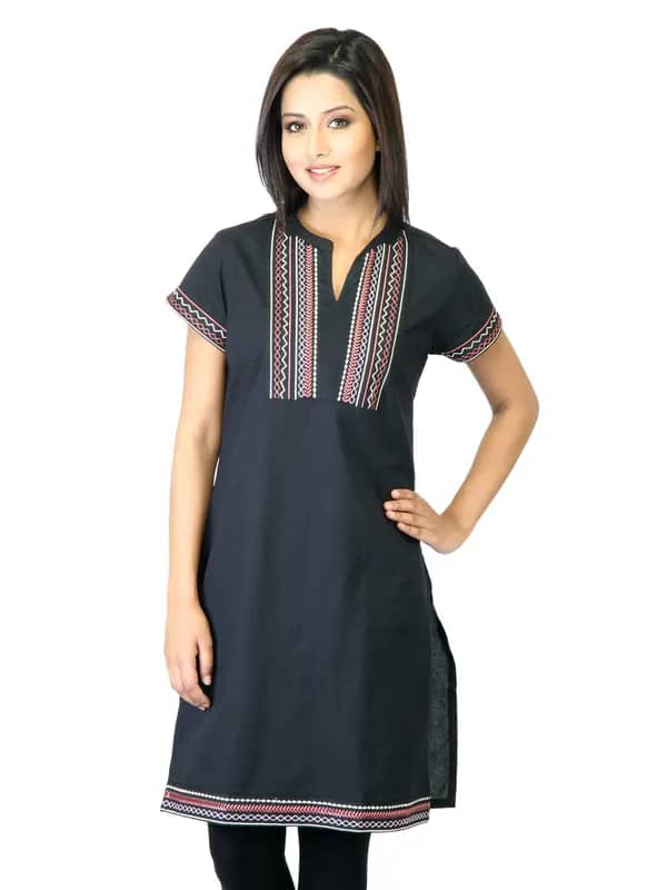 Folklore Women Black Kurta