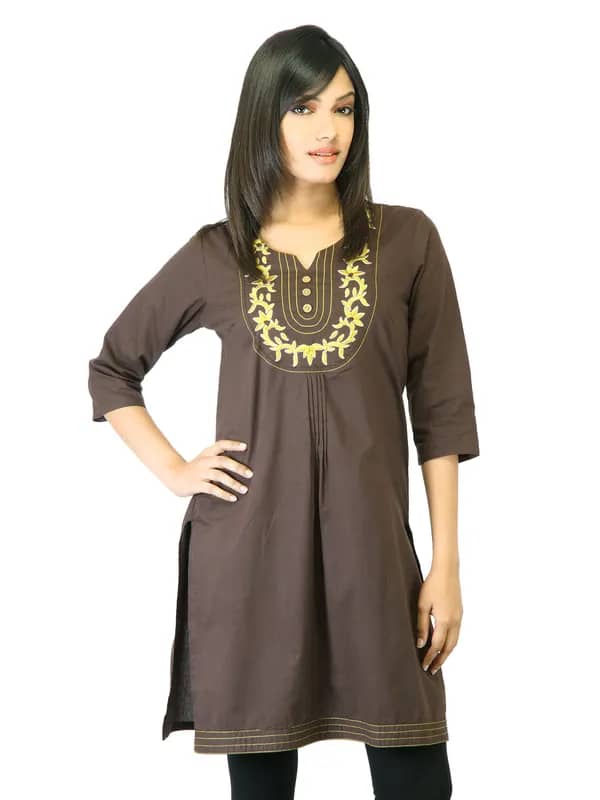 Folklore Women Brown Kurta