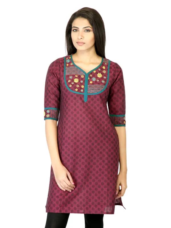 Mother Earth Women Maroon Kurta