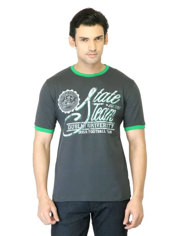 Locomotive Men Grey Printed T-Shirt