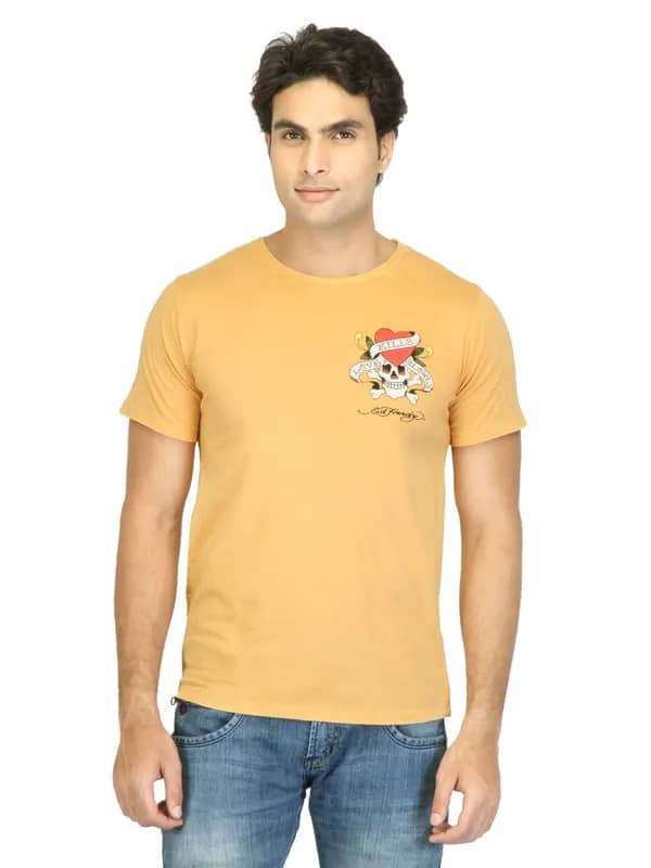 Ed Hardy Men Orange T-shirt