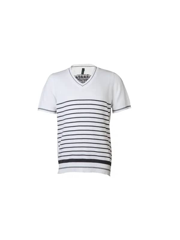 United Colors of Benetton Kids Boys White Striped T-shirt