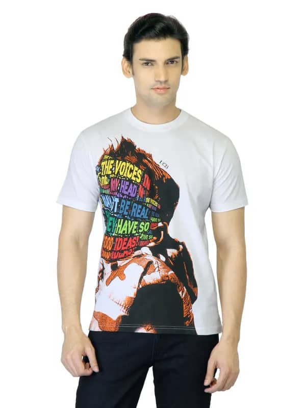 United Colors of Benetton Men White Printed T-shirt