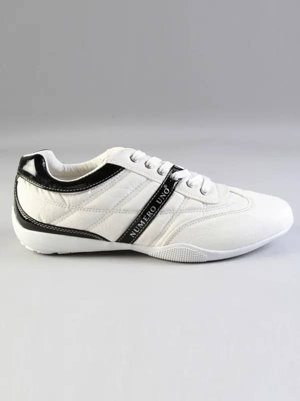 Numero Uno Men's Casual White Black Leatherette Shoe
