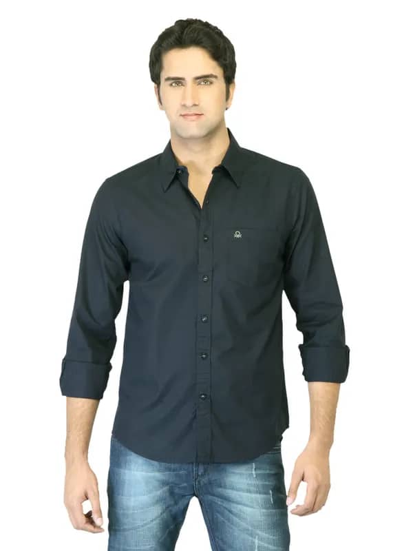 United Colors of Benetton Men Black Shirt