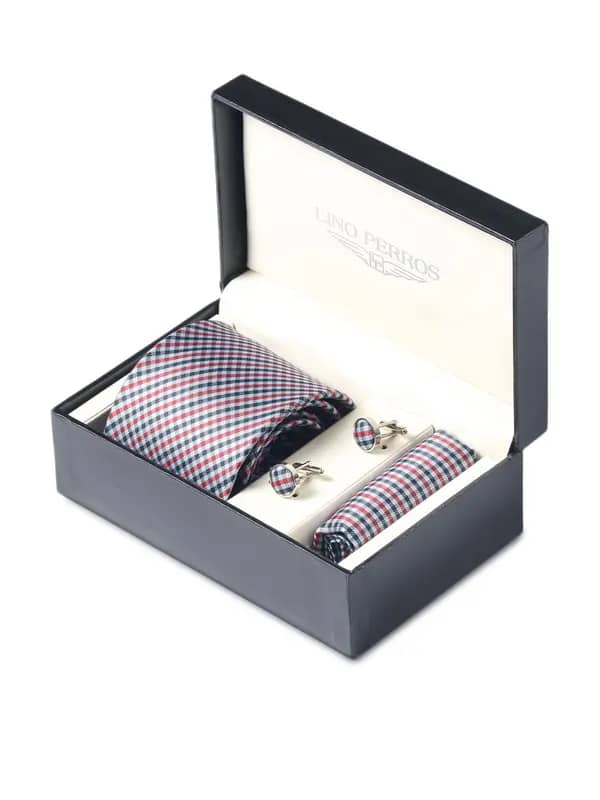 Lino Perros Men Formal Blue Accessory Gift Set