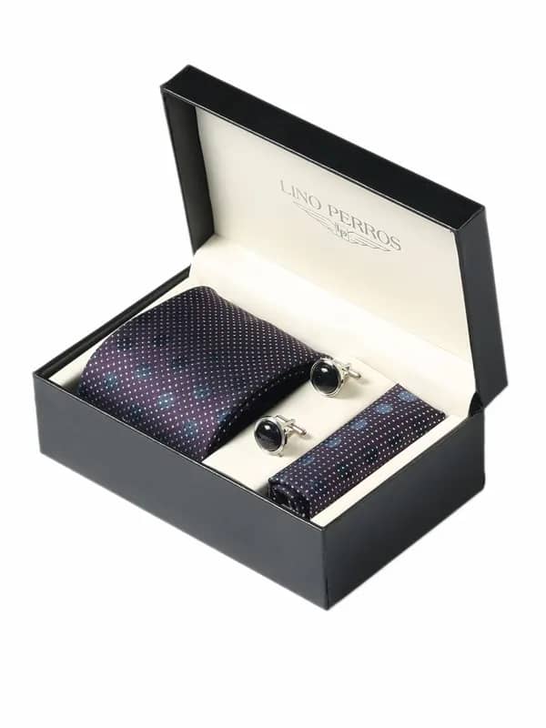 Lino Perros Men Formal Purple Accessory Gift Set