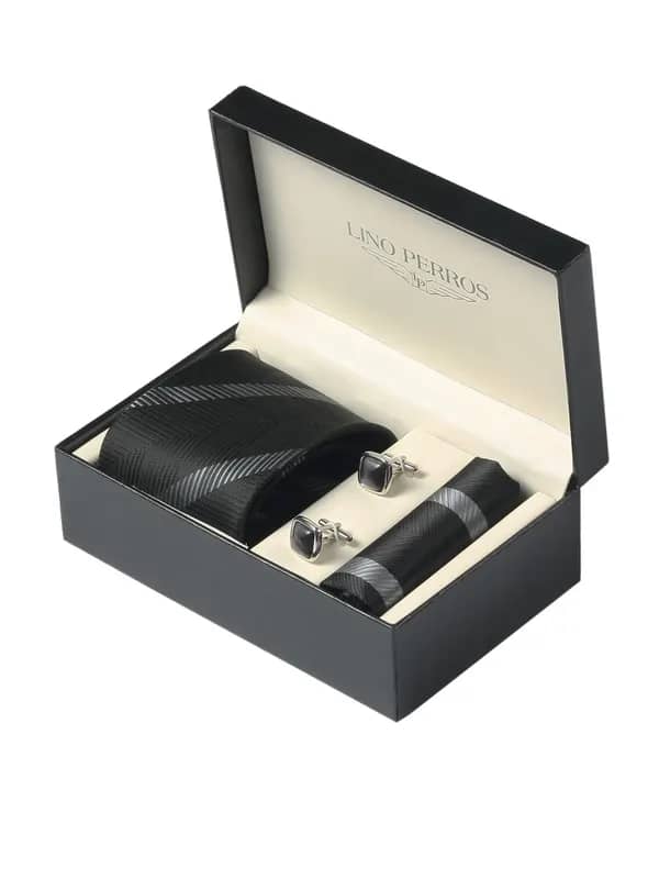 Lino Perros Men Formal Black Accessory Gift Set