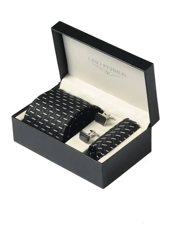 Lino Perros Men Formal Black Accessory Gift Set