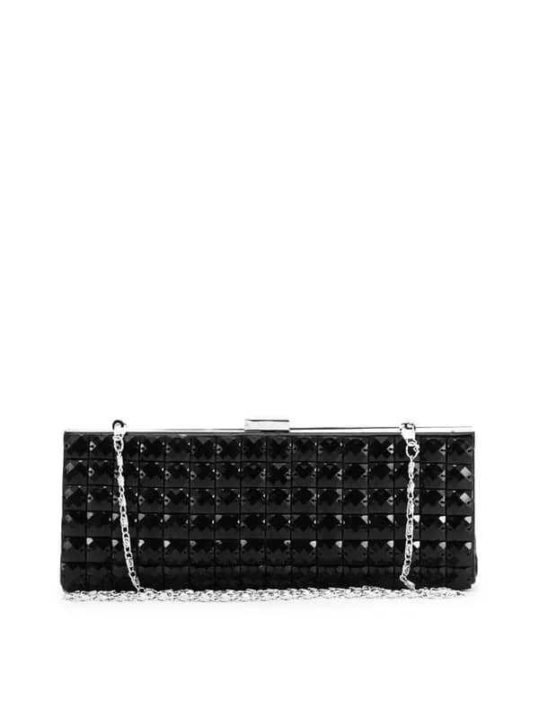 Lino Perros Women Beaded Black Clutch