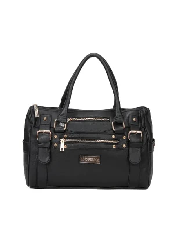 Lino Perros Women Leatherette Black Handbag