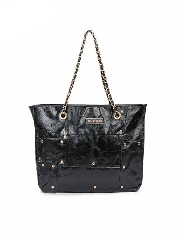 Lino Perros Women Leatherette Black Handbag