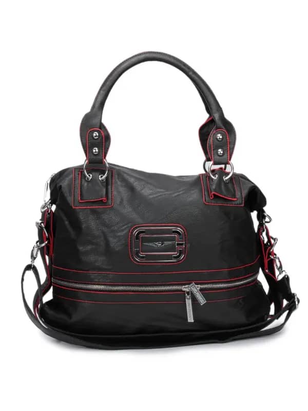 Lino Perros Women Leatherette Black Handbag
