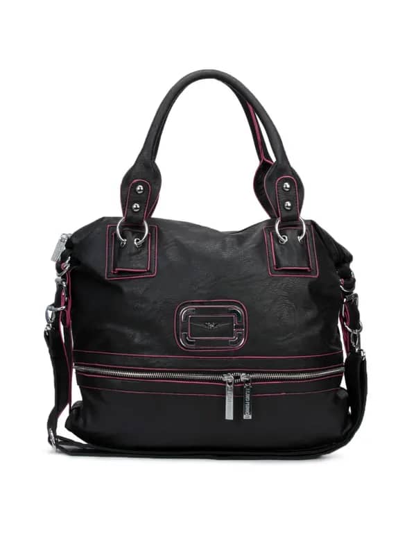 Lino Perros Women Leatherette Black Handbag