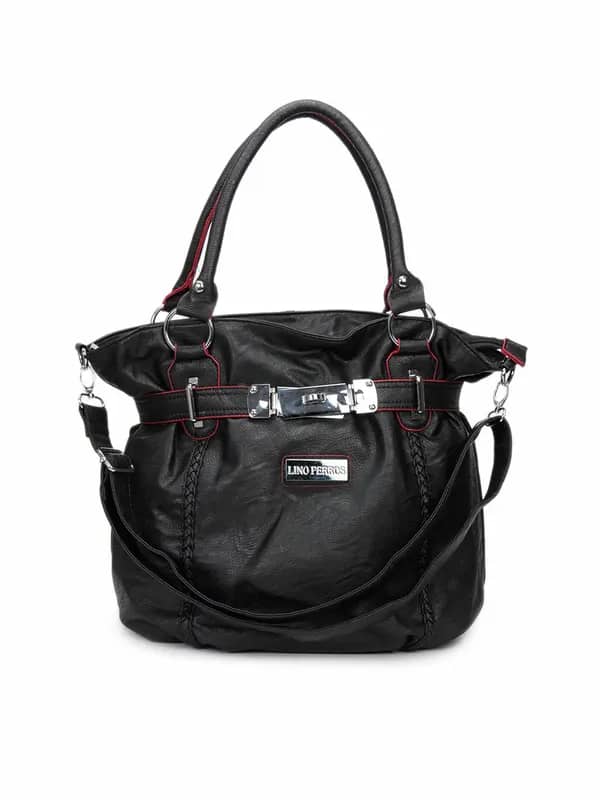 Lino Perros Women Leatherette Black Handbag