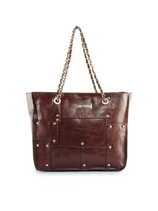 Lino Perros Women Leatherite Brown Handbag
