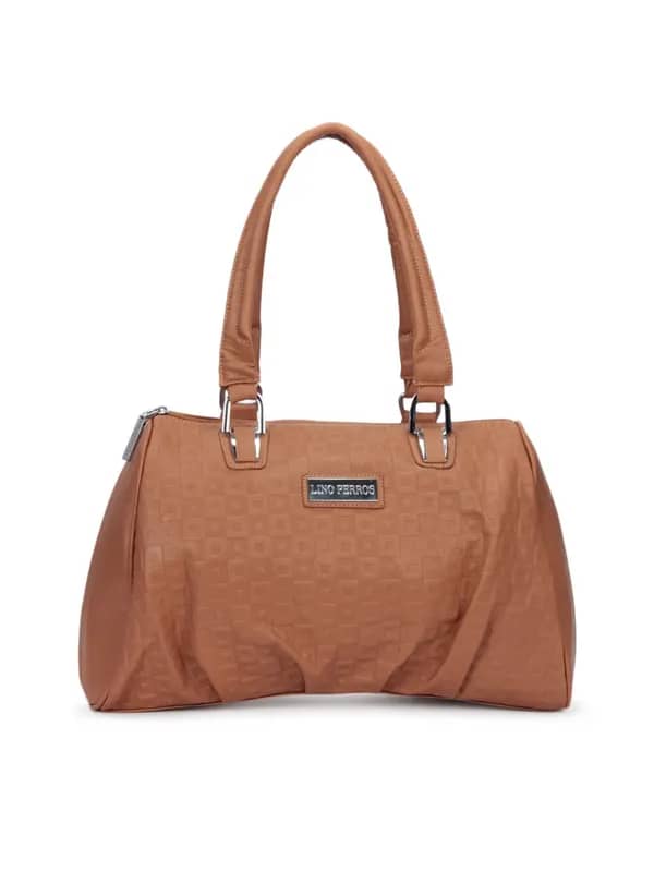 Lino Perros Women Leatherette Brown Handbag
