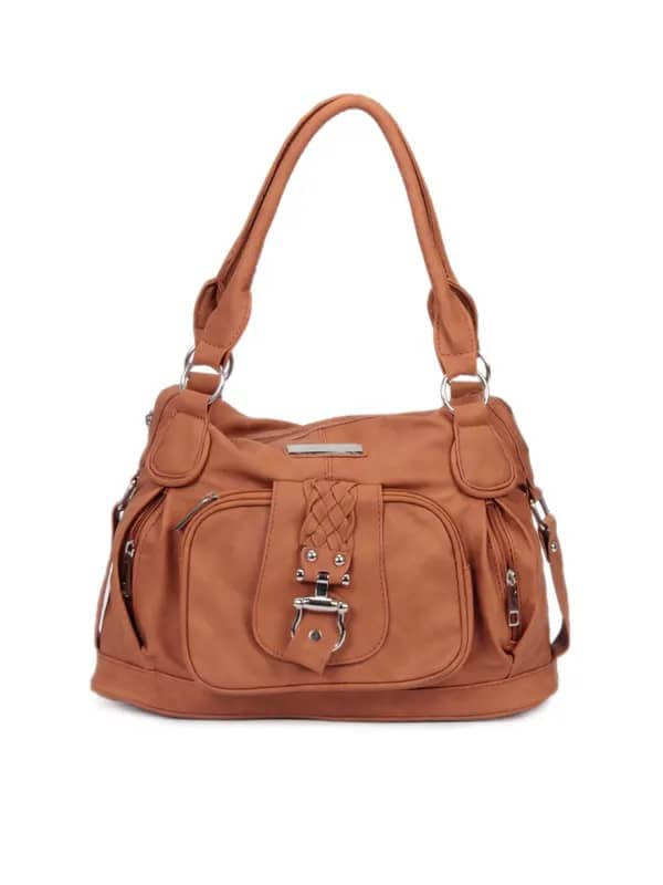 Lino Perros Women Leatherette Brown Handbag